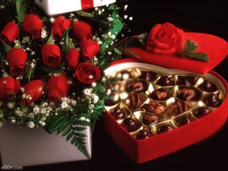 une boîte de coeur de chocolat